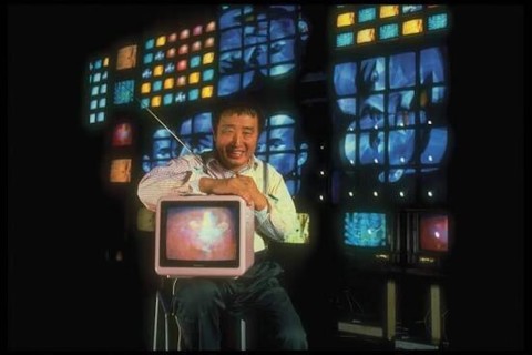 Nam June Paik and many monitors